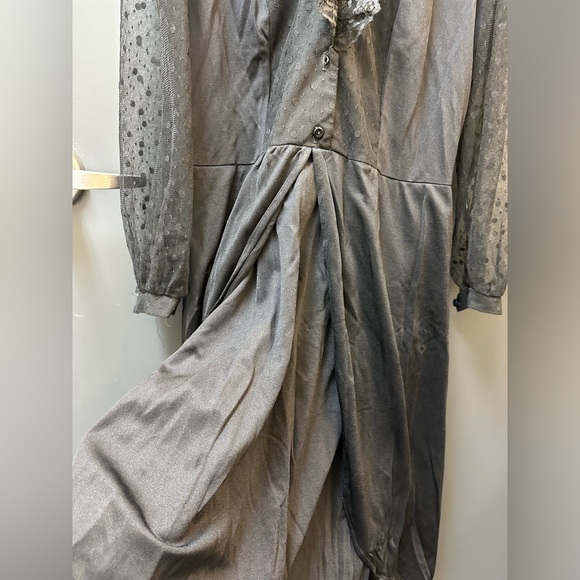 Vintage Sheer Fit & Flare Knee Length Little Black Dress - Picture 3 of 8